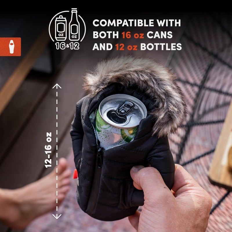 PUFFIN - The Pahka Parka - Insulated 12 oz Can Cooler I Beer Bottle & Soda Can Insulator, Keep Drinks and Beverages Cold - Camo - Image 4